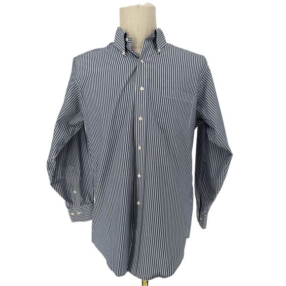 Brooks Brothers Blue White Vertical Stripe Button Down Dress Shirt Men’s 15.5 - Picture 1 of 8